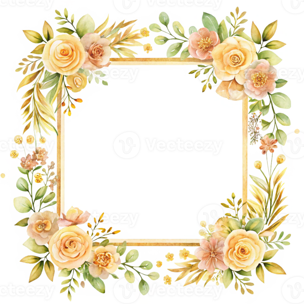 Lovely Soft Floral Border with Delicate Roses and Greenery Great for Framing Your Favorite Memories or Artwork While Enhancing the Aesthetic of Your Space png