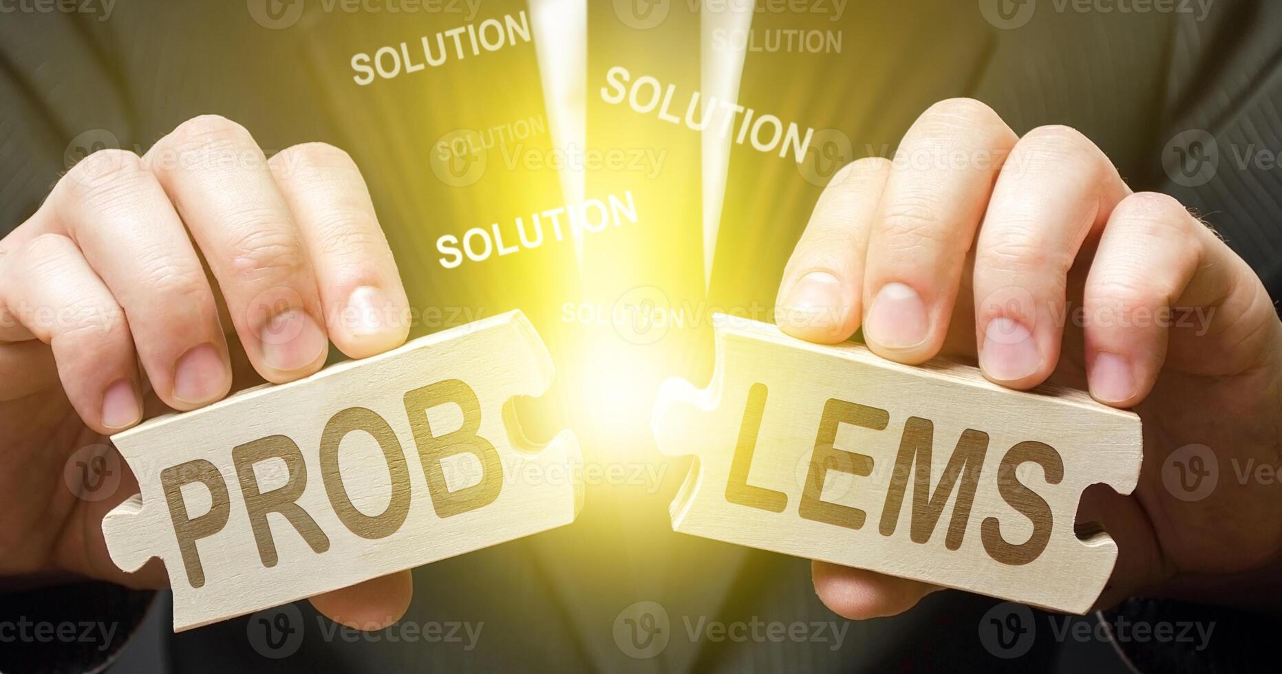A man solves problems and finds solutions. Dispute solution, compromise consensus. Win-win. Correction and work on errors, gaining valuable experience. Good optimistic changes. Overcome trouble. photo