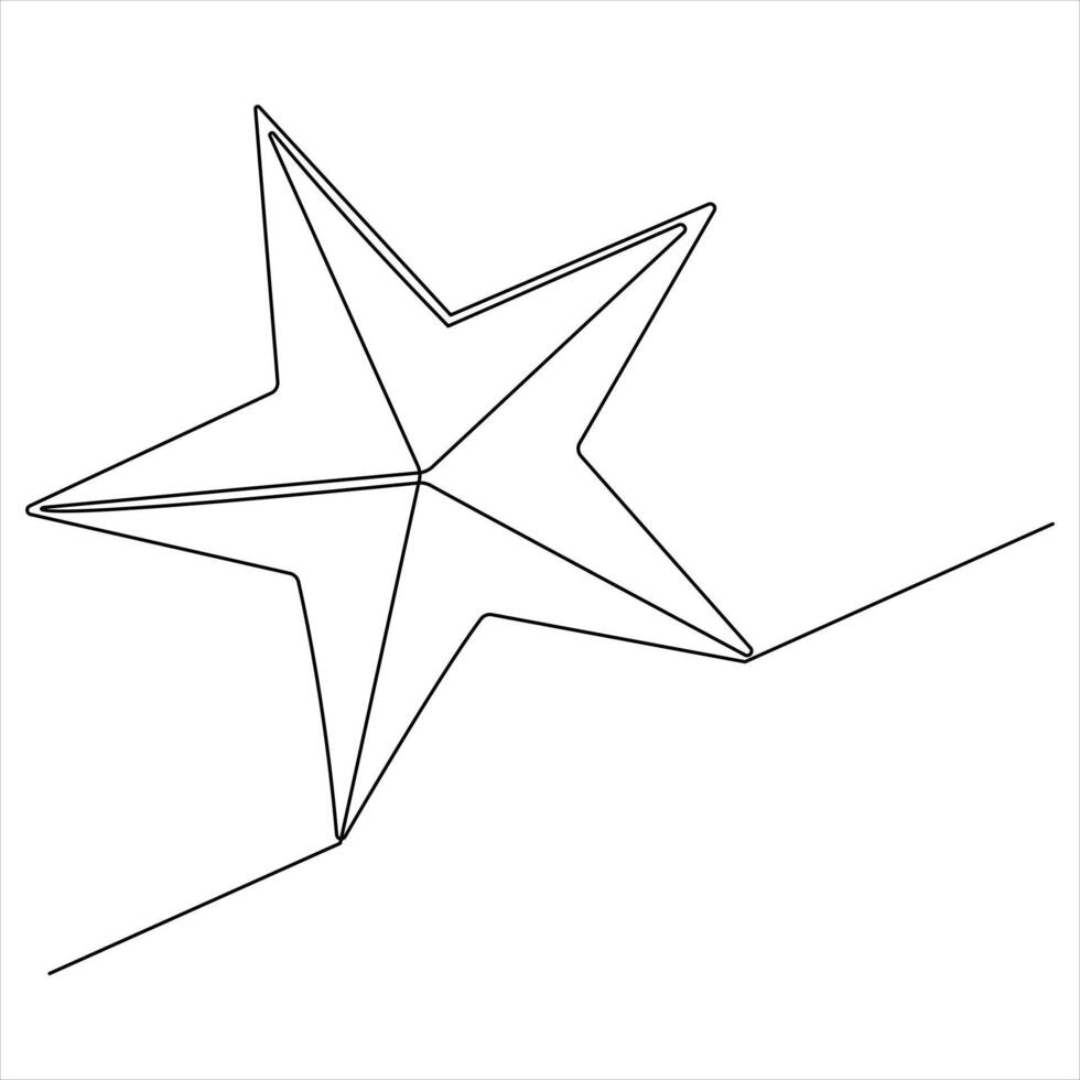 One Line Star Drawing continuous single line art illustration vector
