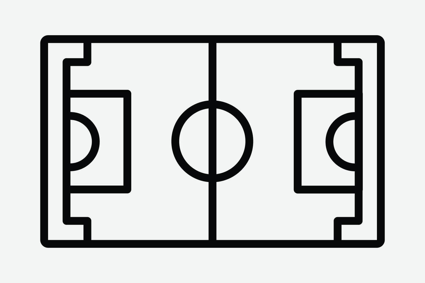 Football Field Icon . Football Field Icon for Sports Design. Soccer Field Icon Illustration. Line Icon. vector