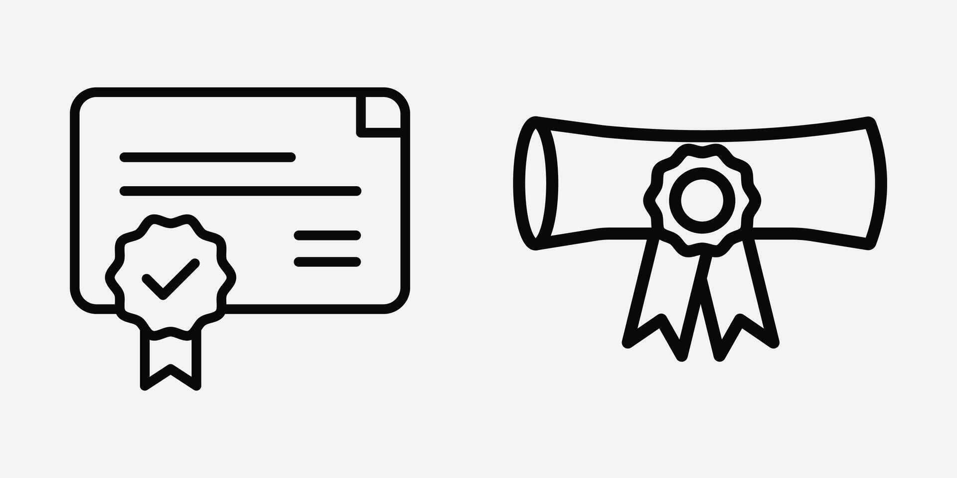 Certificate or Diploma Icon for Education. Educational Certificate Icon for Achievement. Graduation Certificate Symbol for Education. vector
