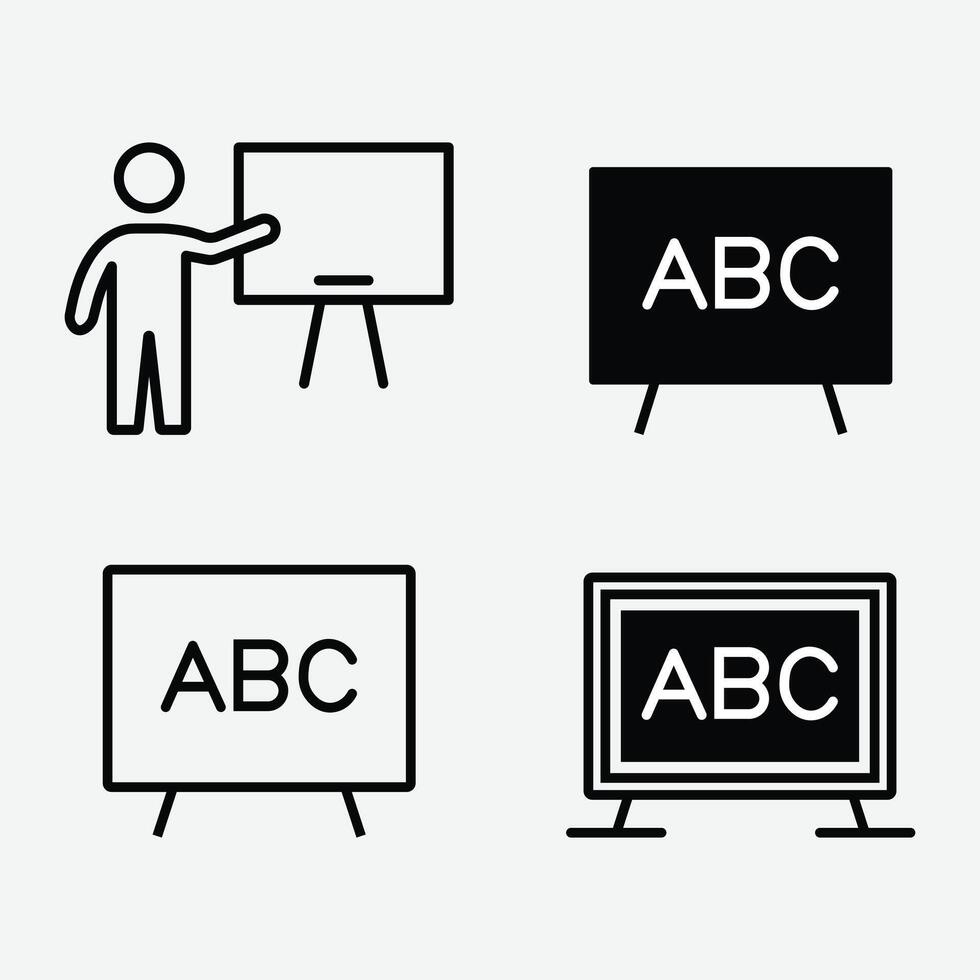 Chalkboard Icon for Educational Use. Blackboard Icon . Blackboard or Whiteboard Icon for Education. Teaching Board Icon. vector
