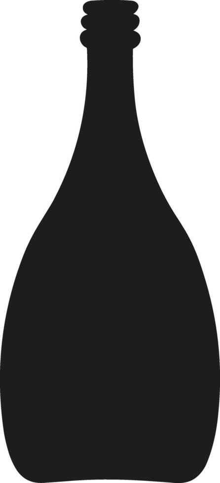 Minimalistic Black Champagne Bottle Silhouette - Illustration vector
