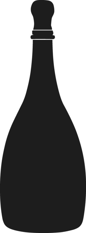 Elegant Wine Bottle Silhouette Illustration for Design Projects vector