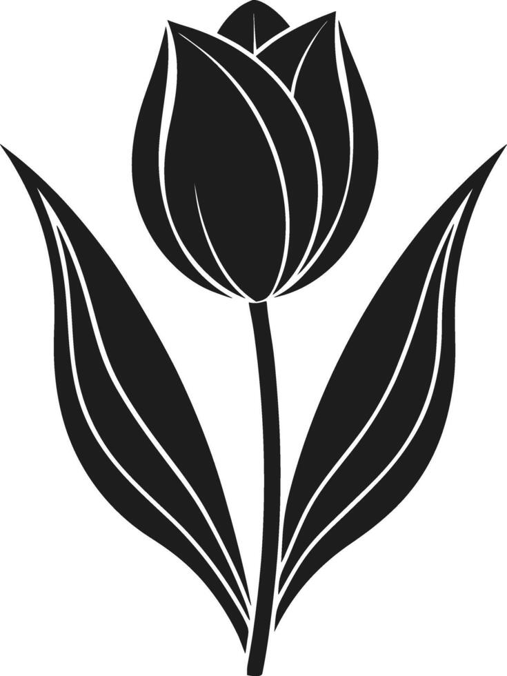 Minimalist Tulip Silhouette Art vector