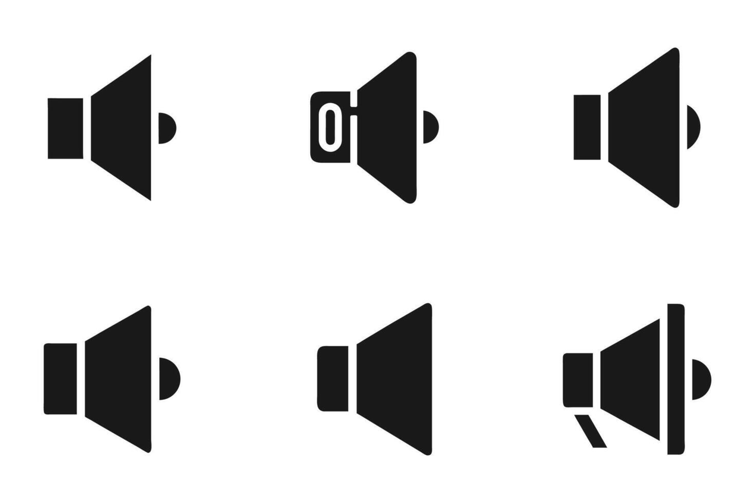 Sound Silhouette Icon Collection on White Background vector