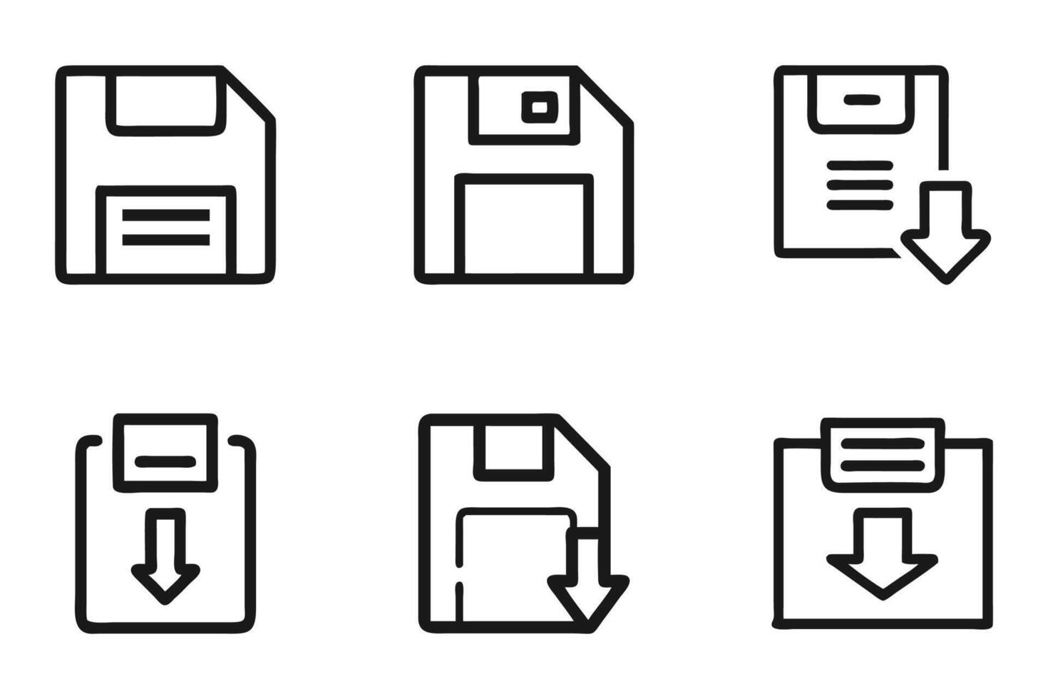 Silhouette save icons in flat illustration vector