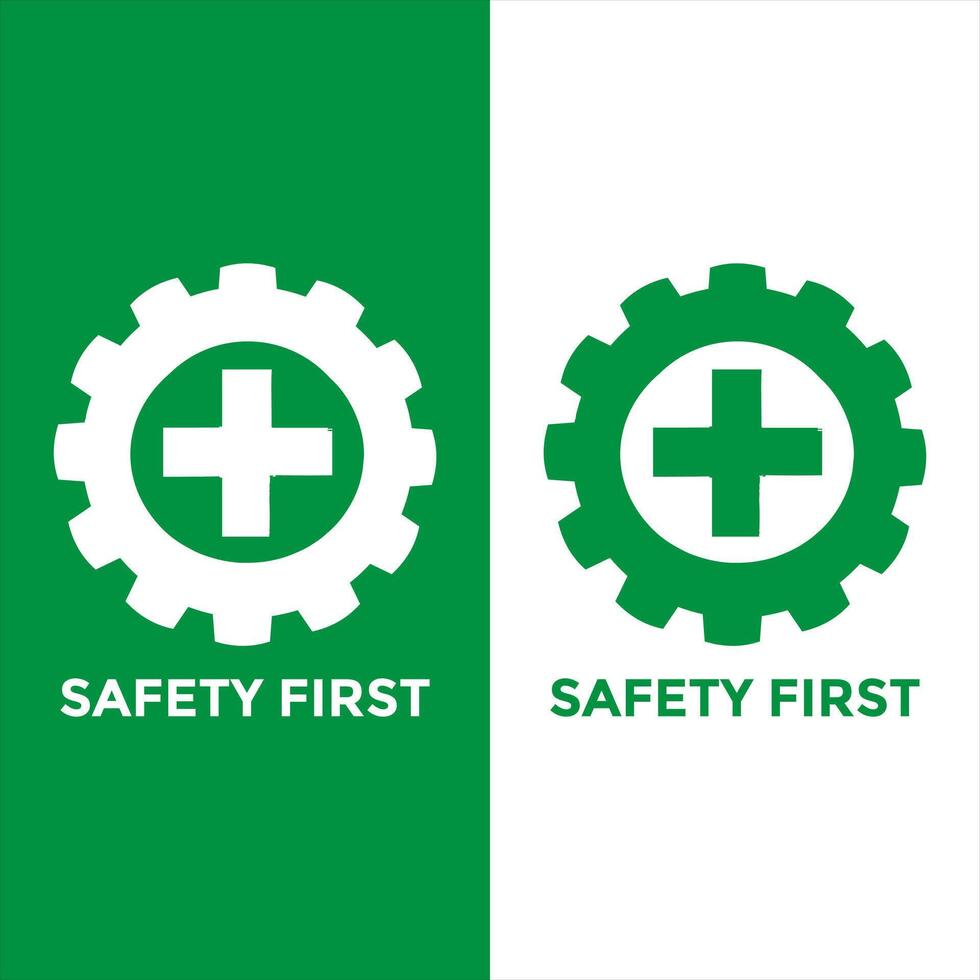 safety first logo green and white vector