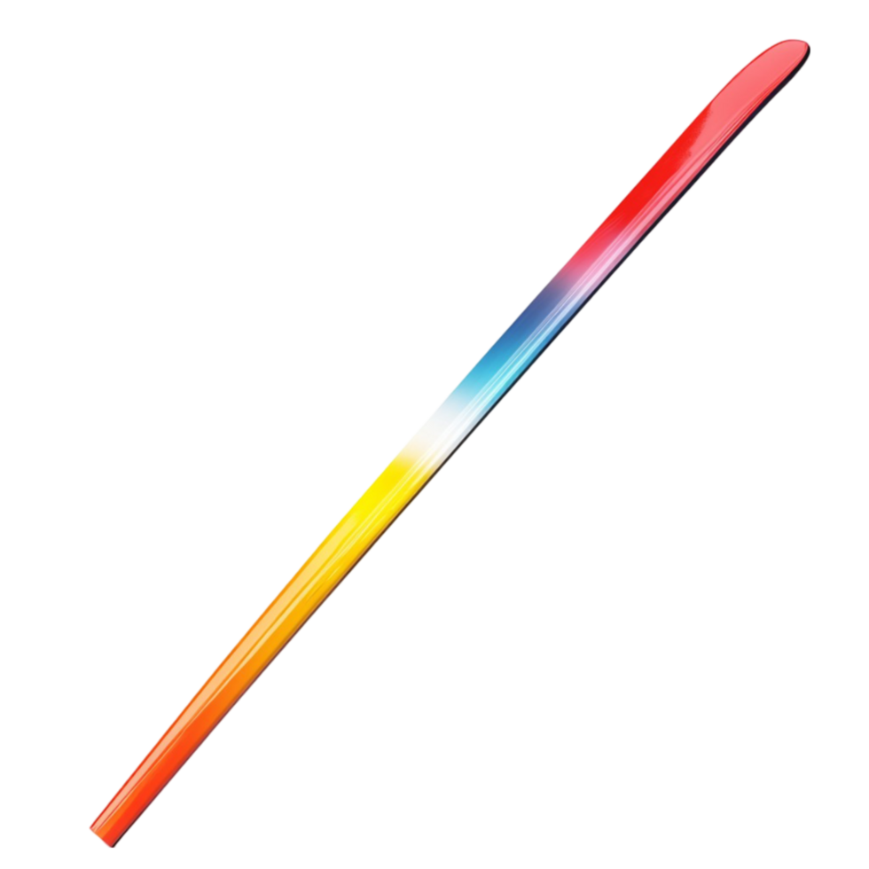 A rainbow colored stick with a long handle png