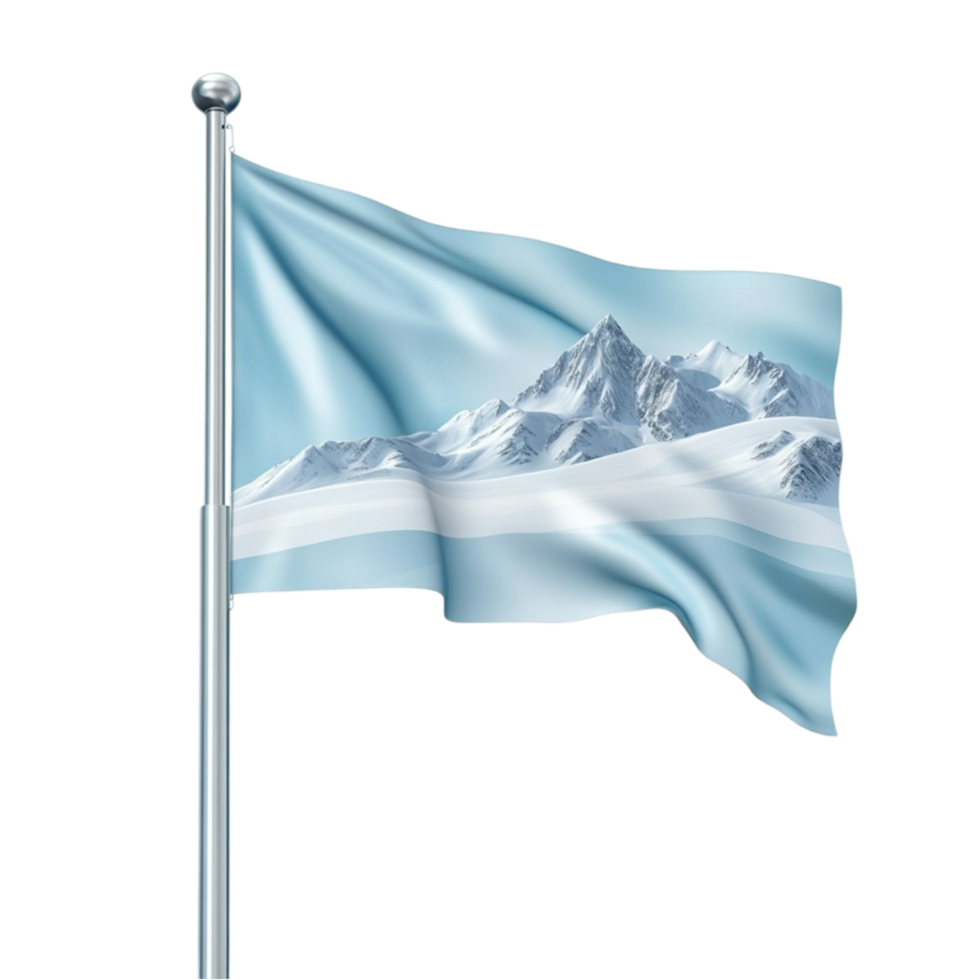 A flag with a mountain in the background png