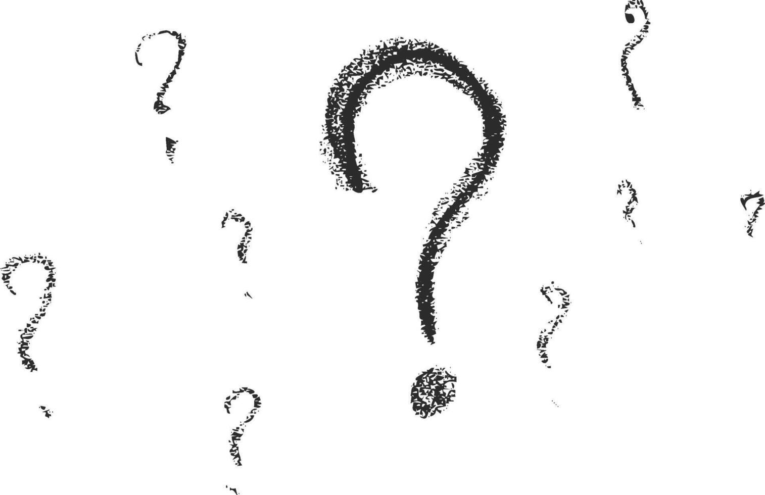 Hand drawn question marks isolated on white vector