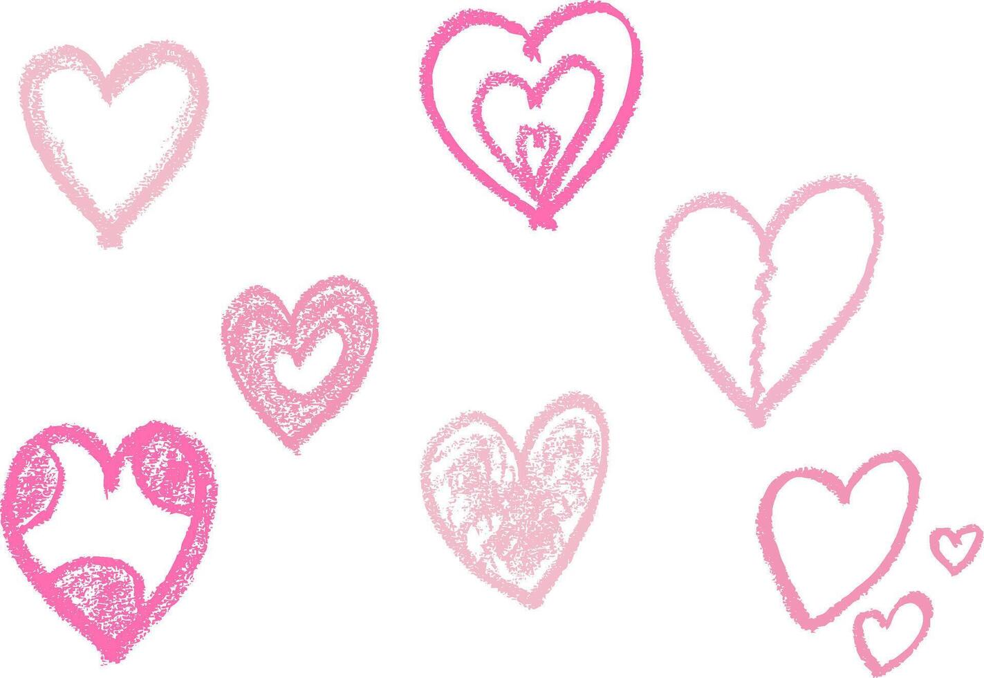 Hand drawn heart shape with crayon isolated on white vector