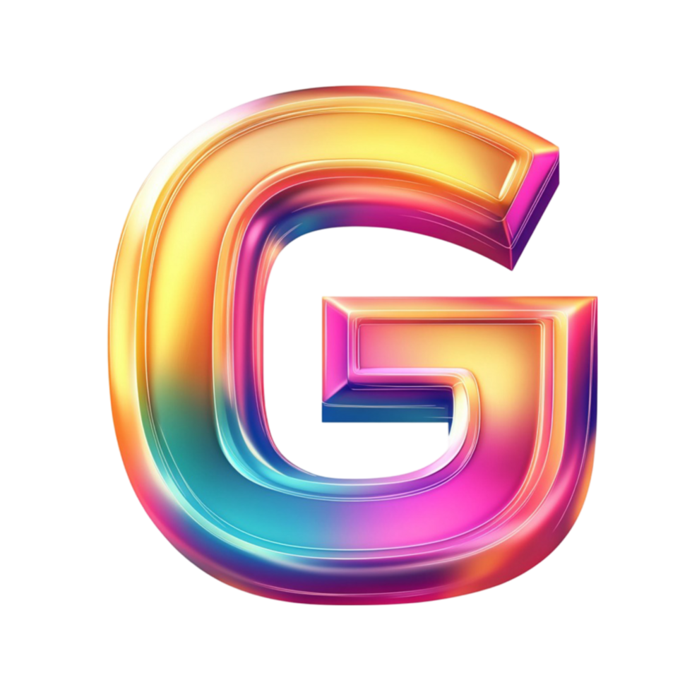 The letter g is made of colorful glass png
