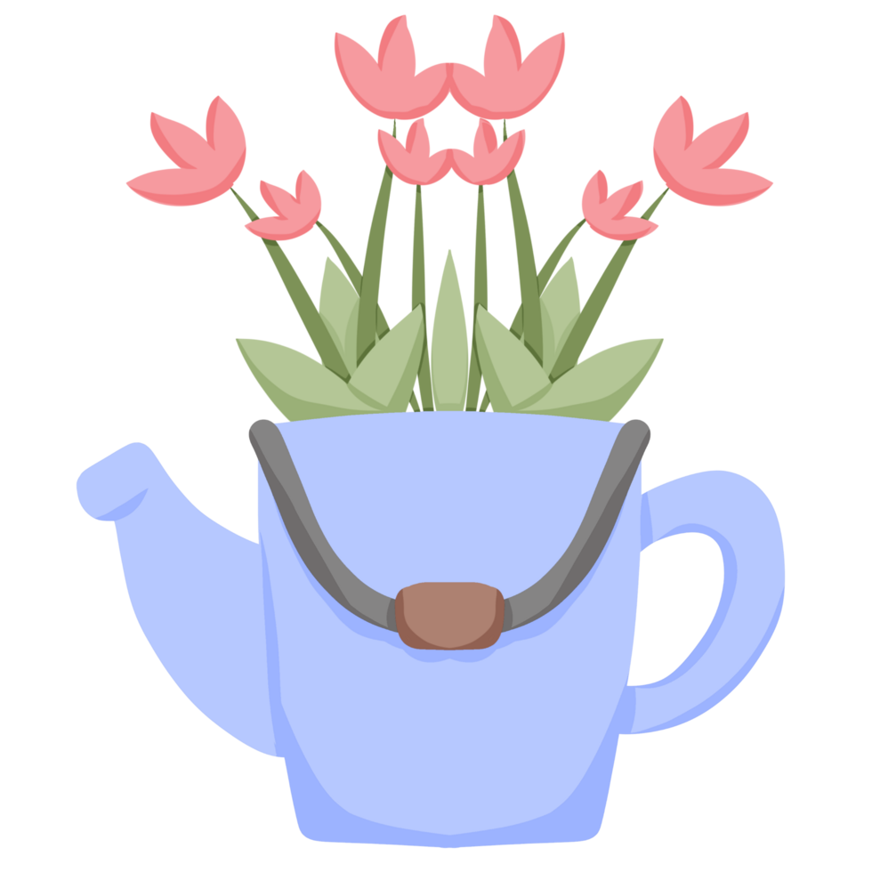Cute Flowers Bucket png