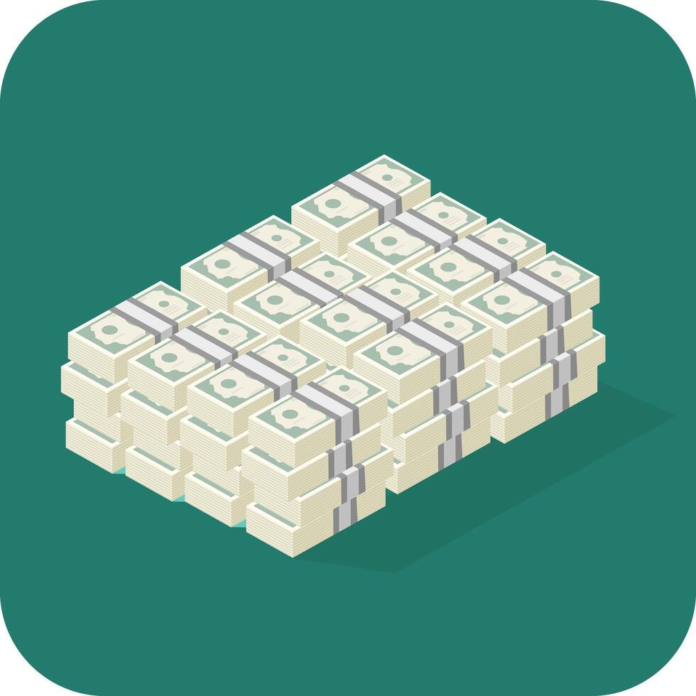 Wealth Rich Currency Money Cash Flat Icon Illustration vector