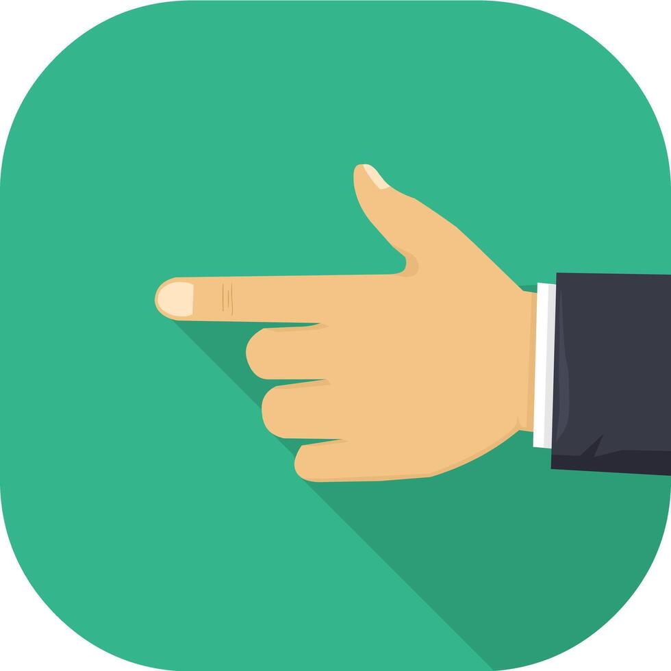 Hand Finger Pointing Pressing Button - Color flat icon vector