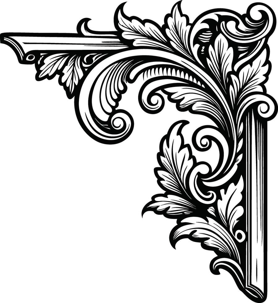 Vintage corbel frame with floral design vector
