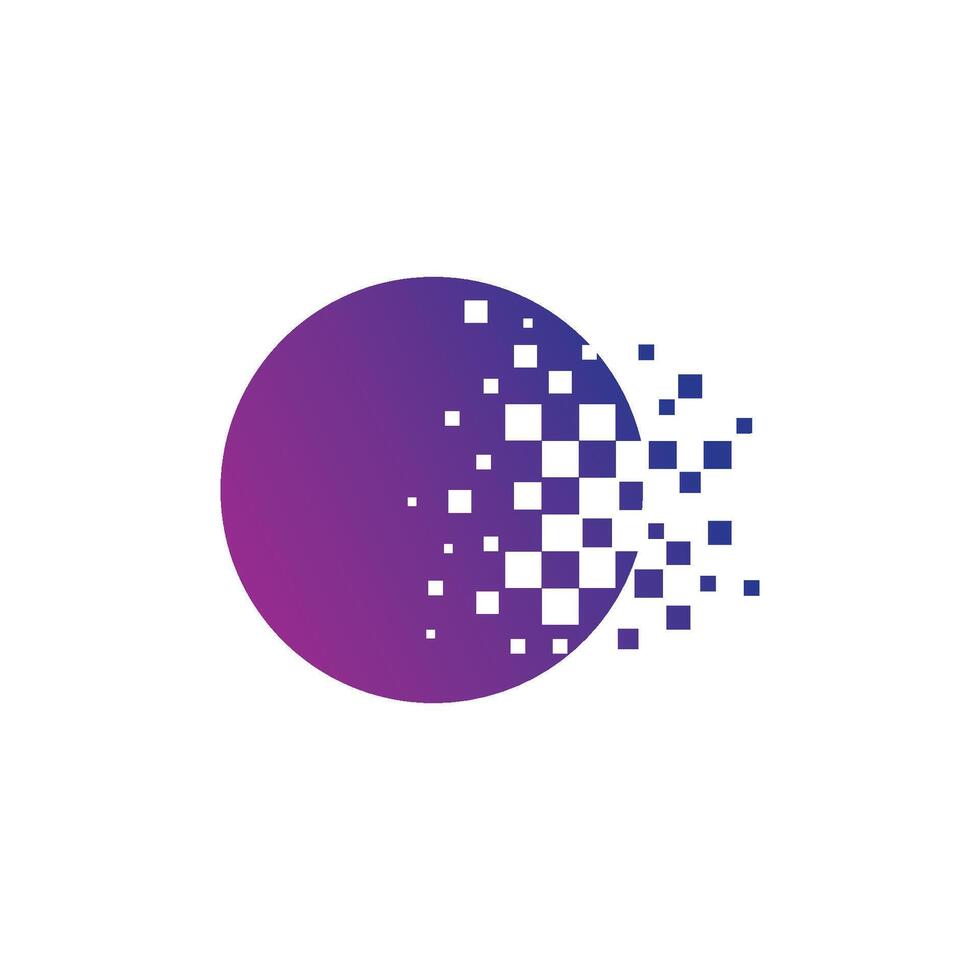 Global technology illustration logo design template vector