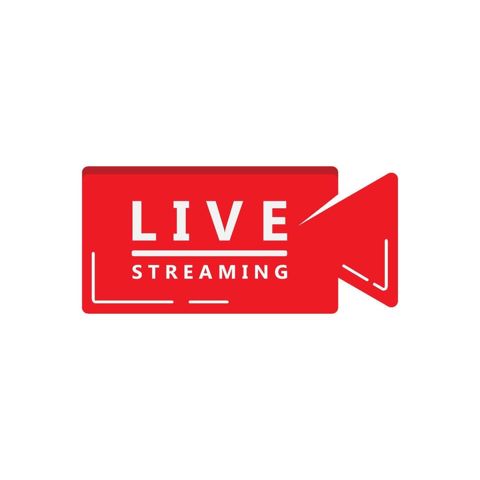 Live streaming play logo icon vector