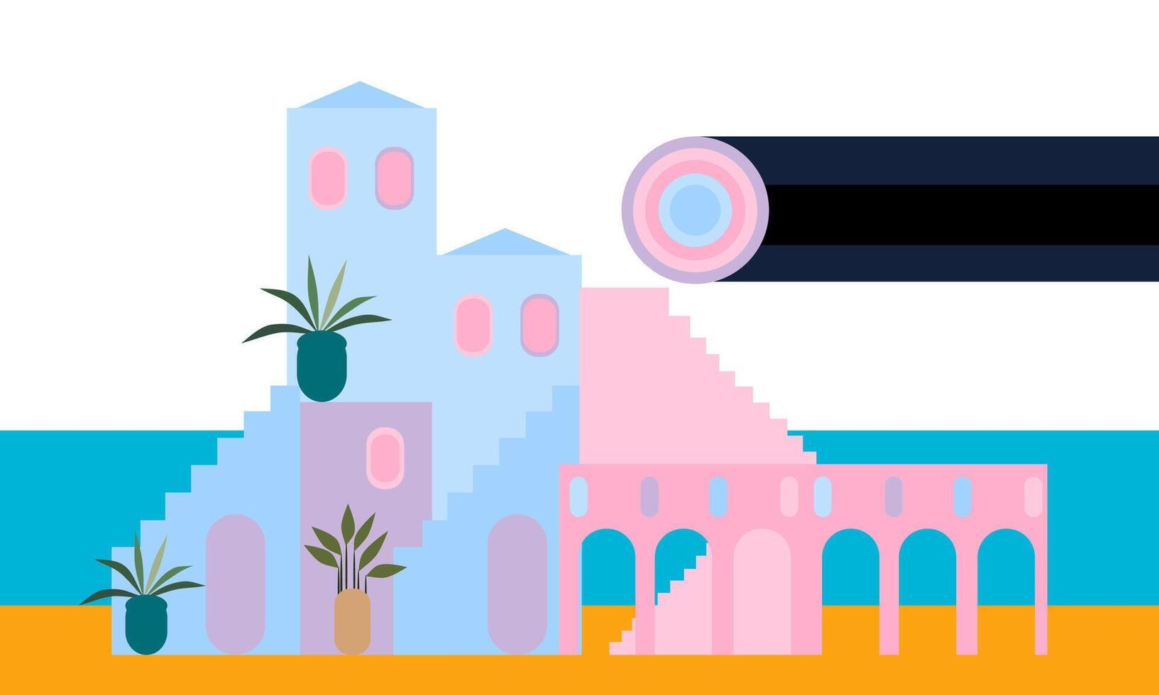 Abstract colorful modern building vector