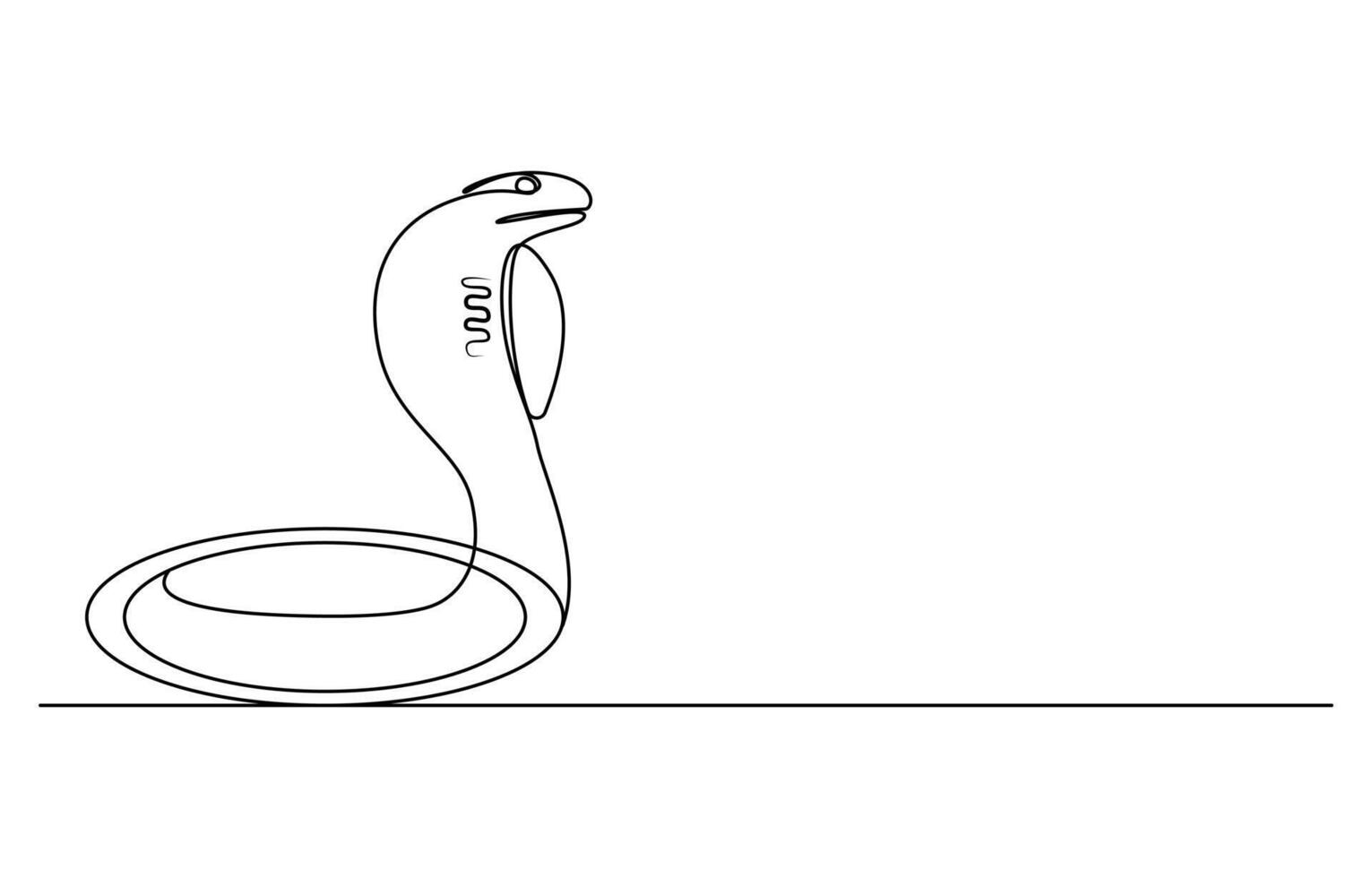 Snake in one continuous line vector