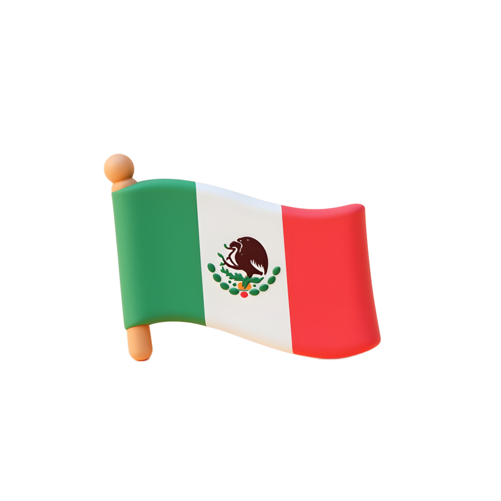 Mexican Flag 3D Render Patriotic Image for Design png