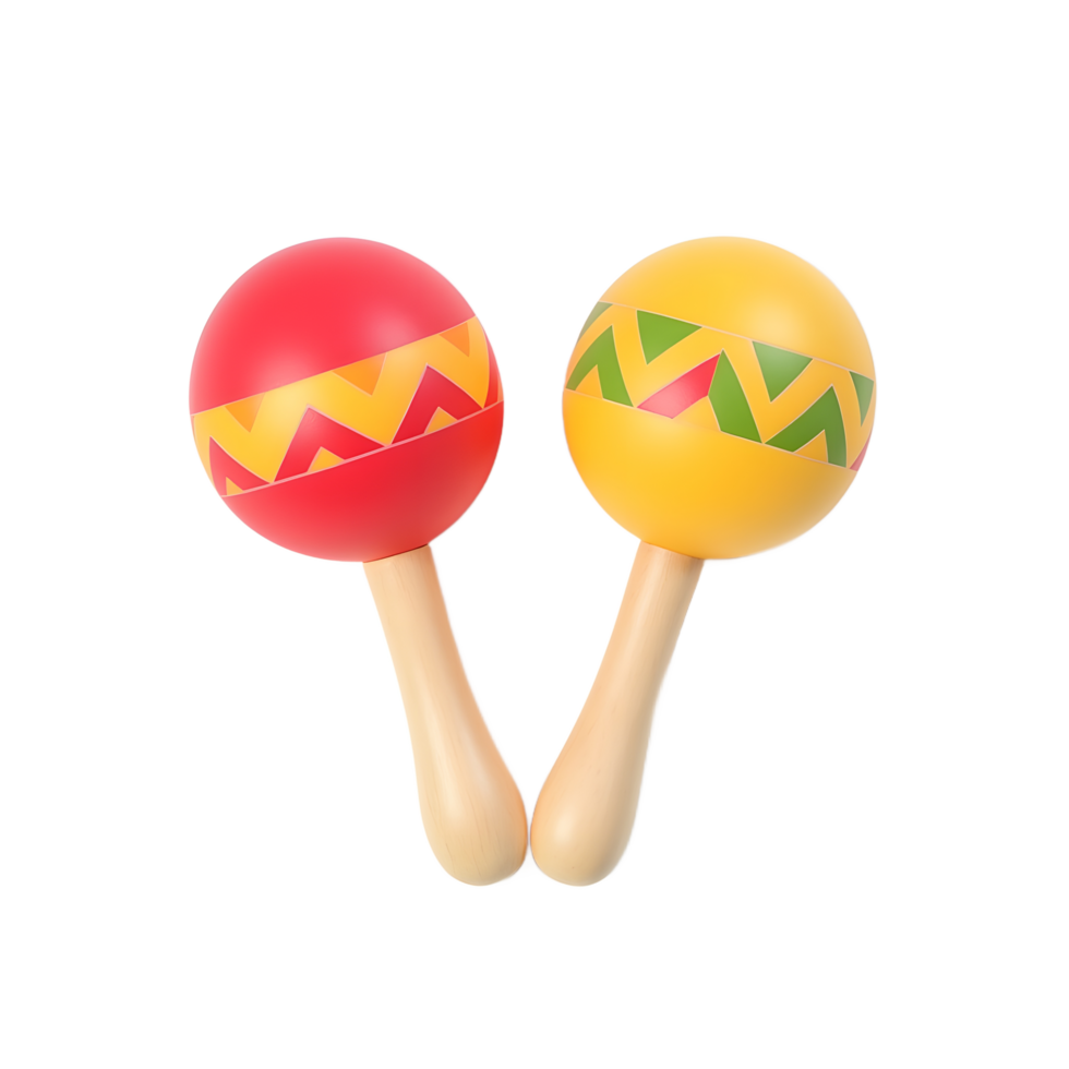 Colorful Maracas Pair Mexican Musical Instruments png