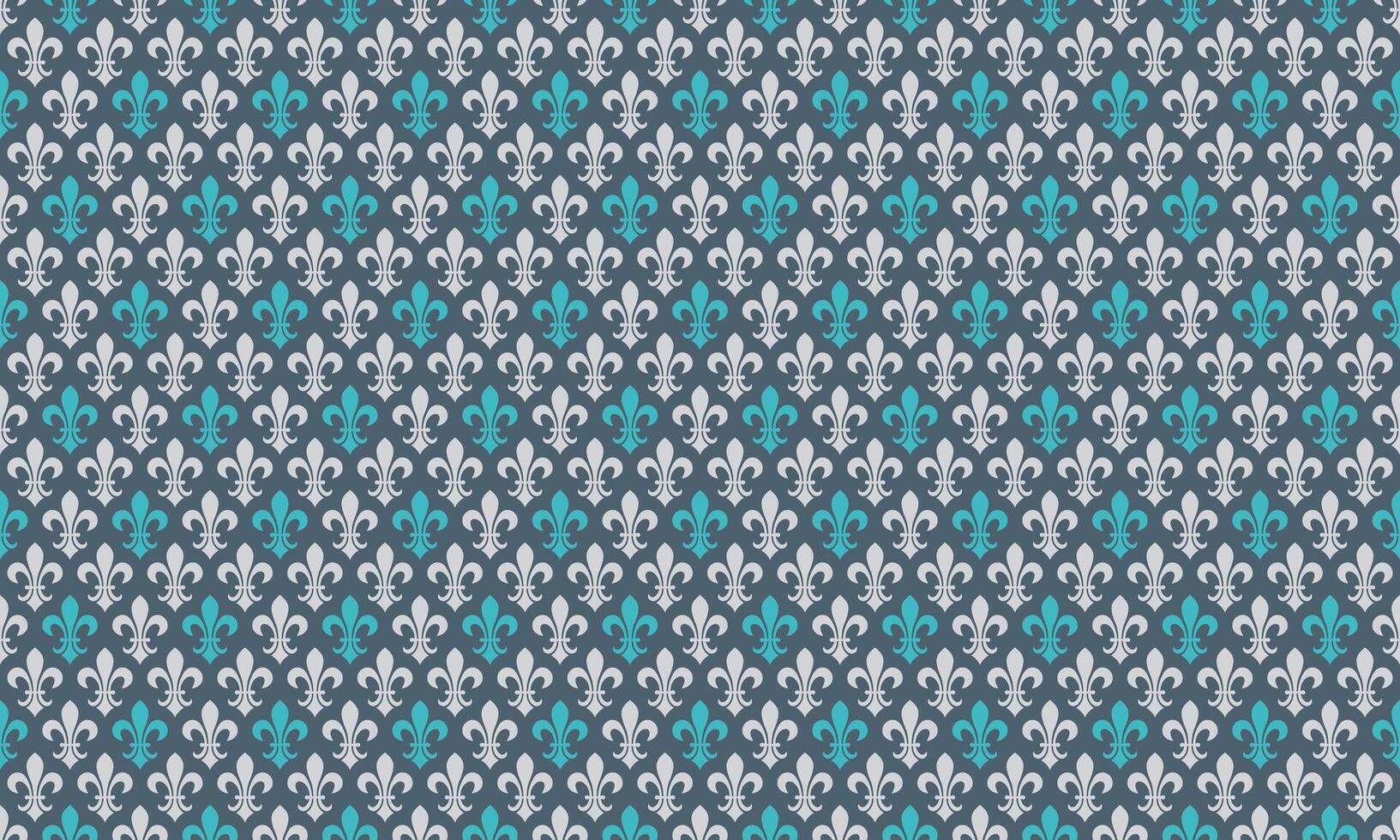 Trendy textile by modern curve. Lilly ornament at clothes grid. Endless pattern to minimal retro. vector