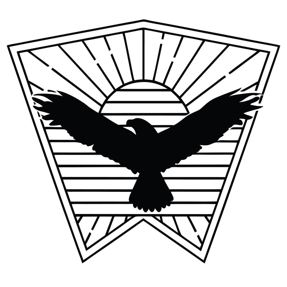 Distressed eagle silhouette graphic vector