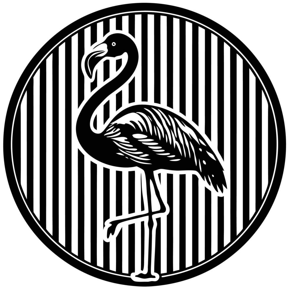 Standing flamingo silhouette vector
