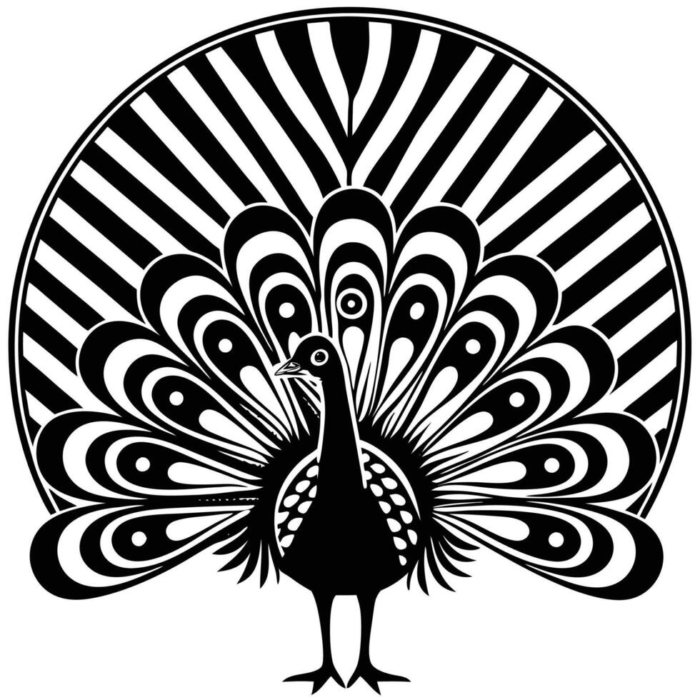 Peacock silhouette art vector