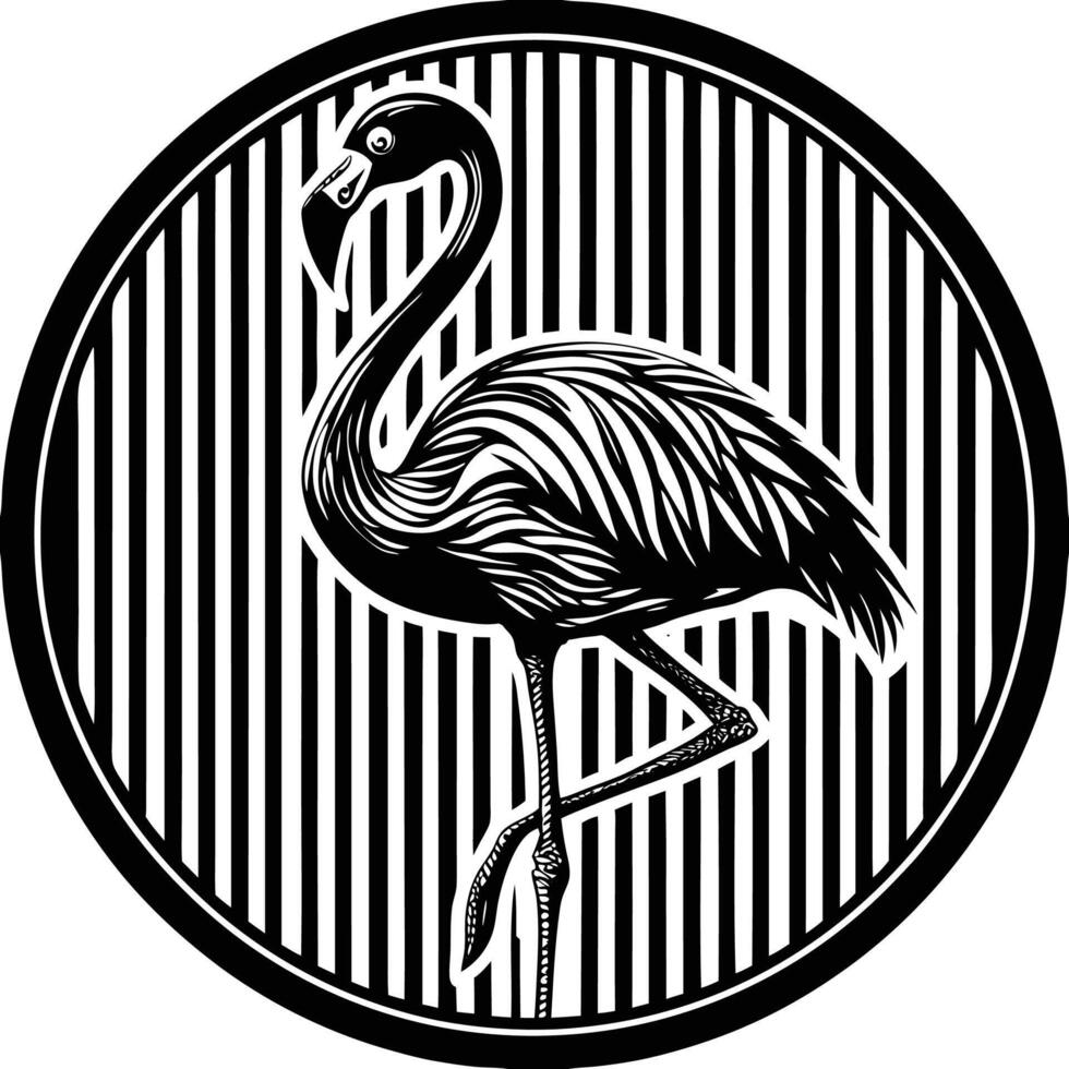 Flamingo silhouette tattoo vector