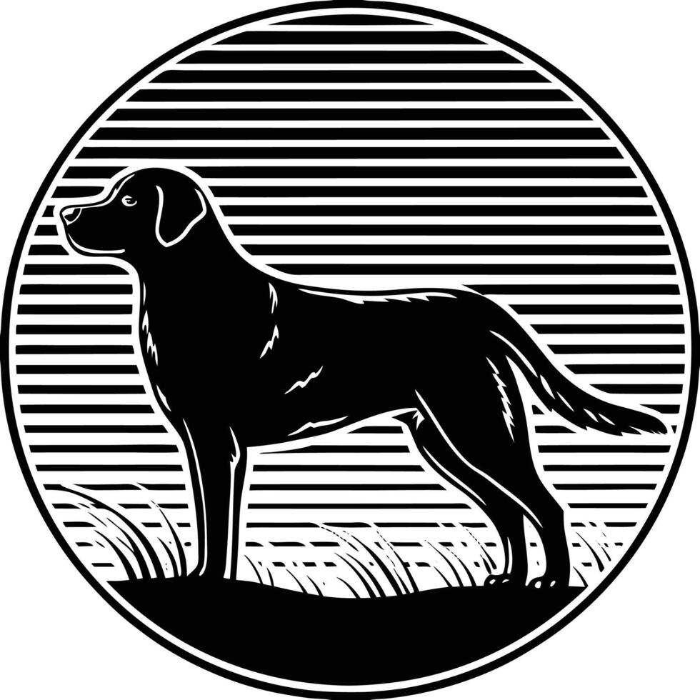 Standing dog silhouette image vector