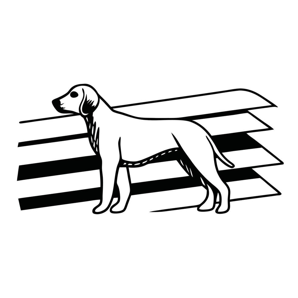 Dog silhouette for wall art vector