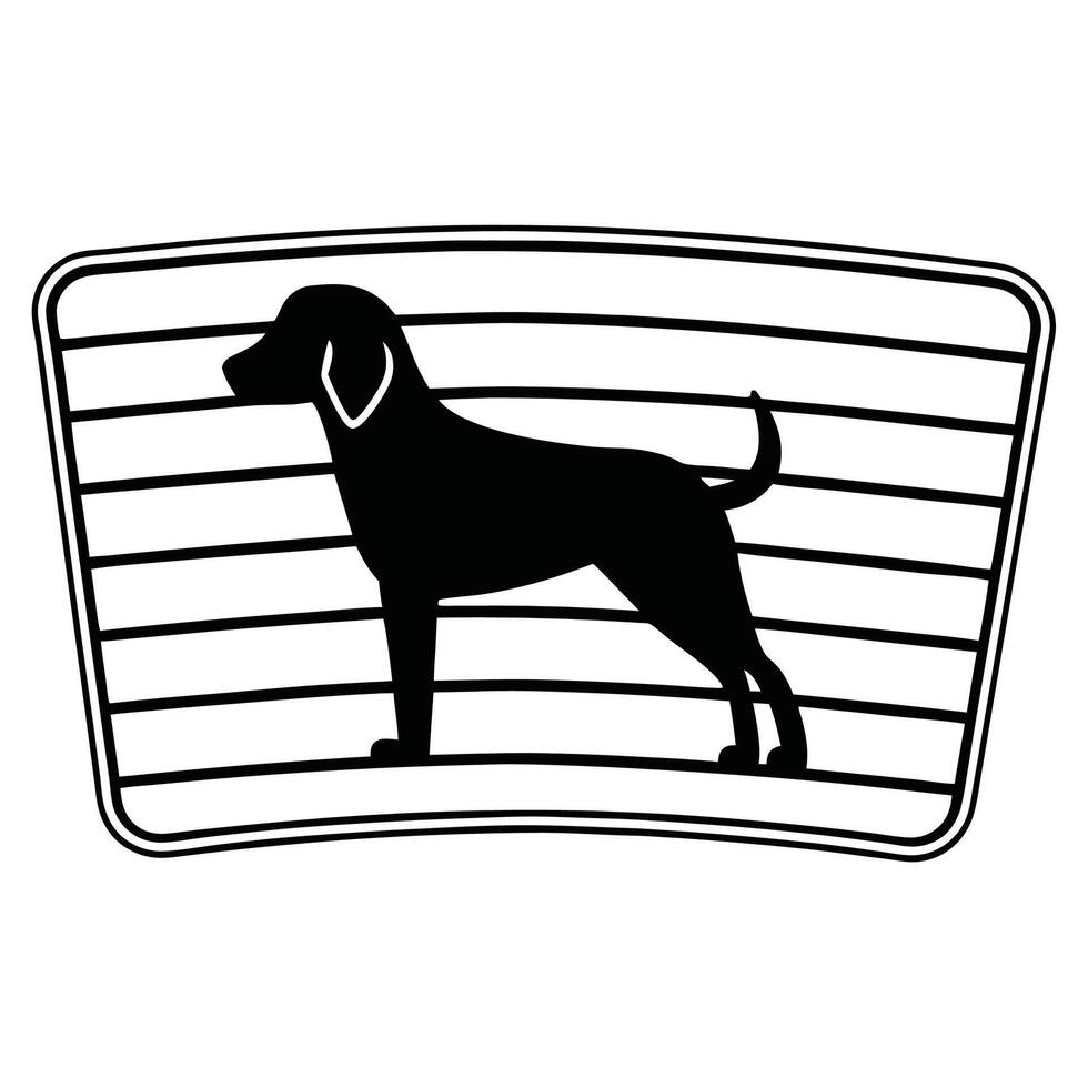 Minimalist dog silhouette art vector