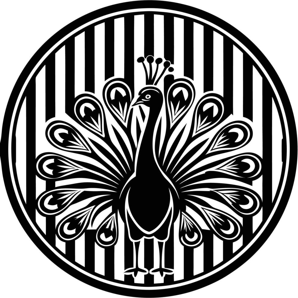 Peacock feather silhouette vector