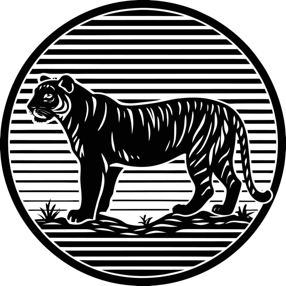 tiger silhouette icon vector