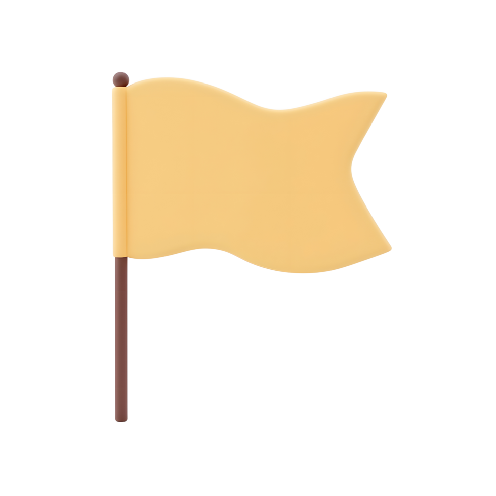 Blank Yellow Flag 3D Render Illustration png