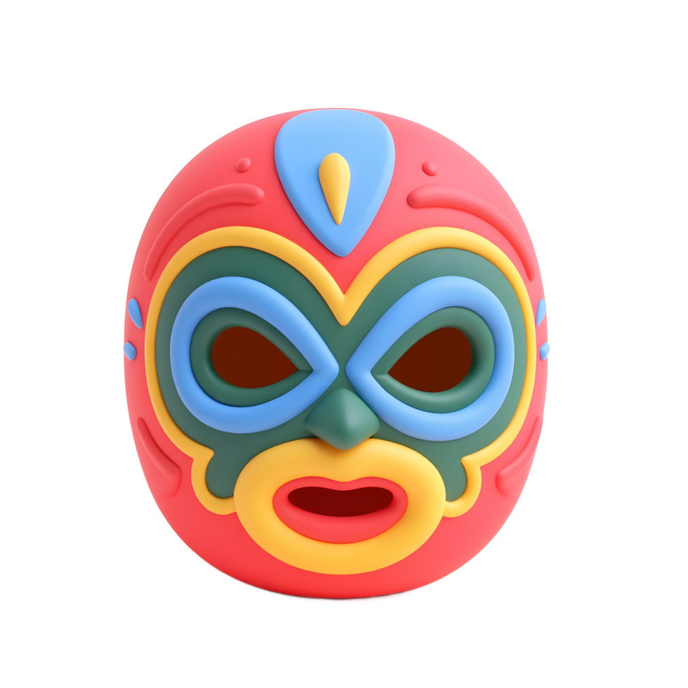 Colorful Lucha Libre Mask 3D Render png