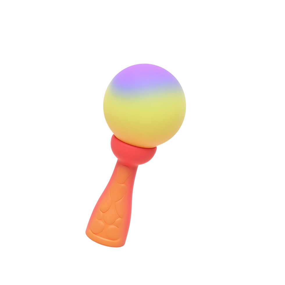 Colorful Baby Rattle Toy with Pastel Gradient Ball png