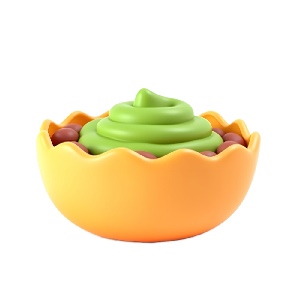 Delicious Guacamole and Beans in a Colorful Bowl png