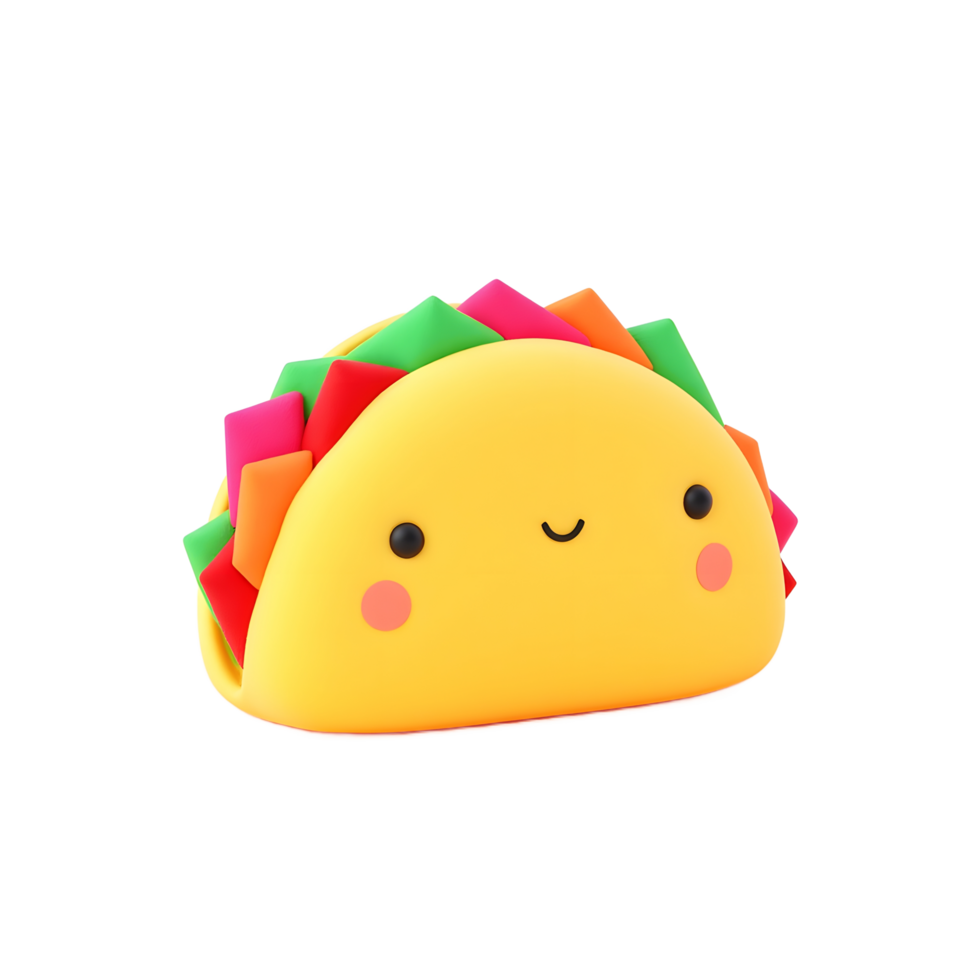 Adorable Cartoon Taco 3D Render Fun Food Image png