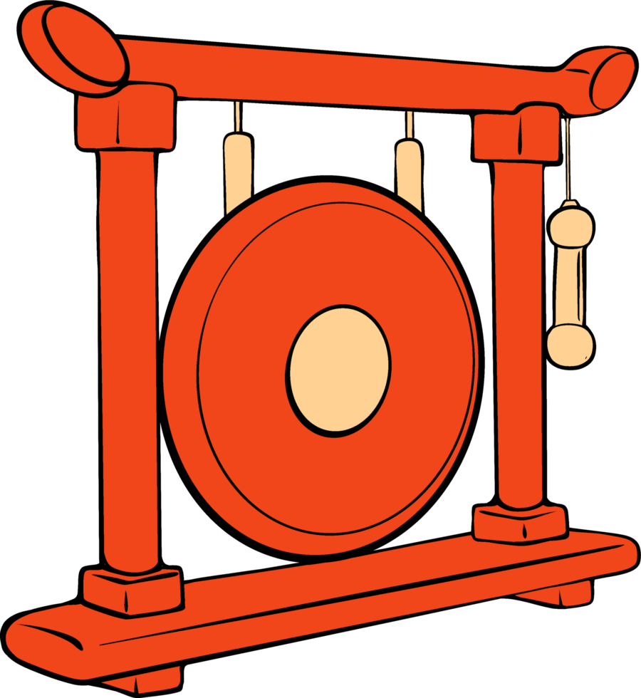 Chinese gong color png