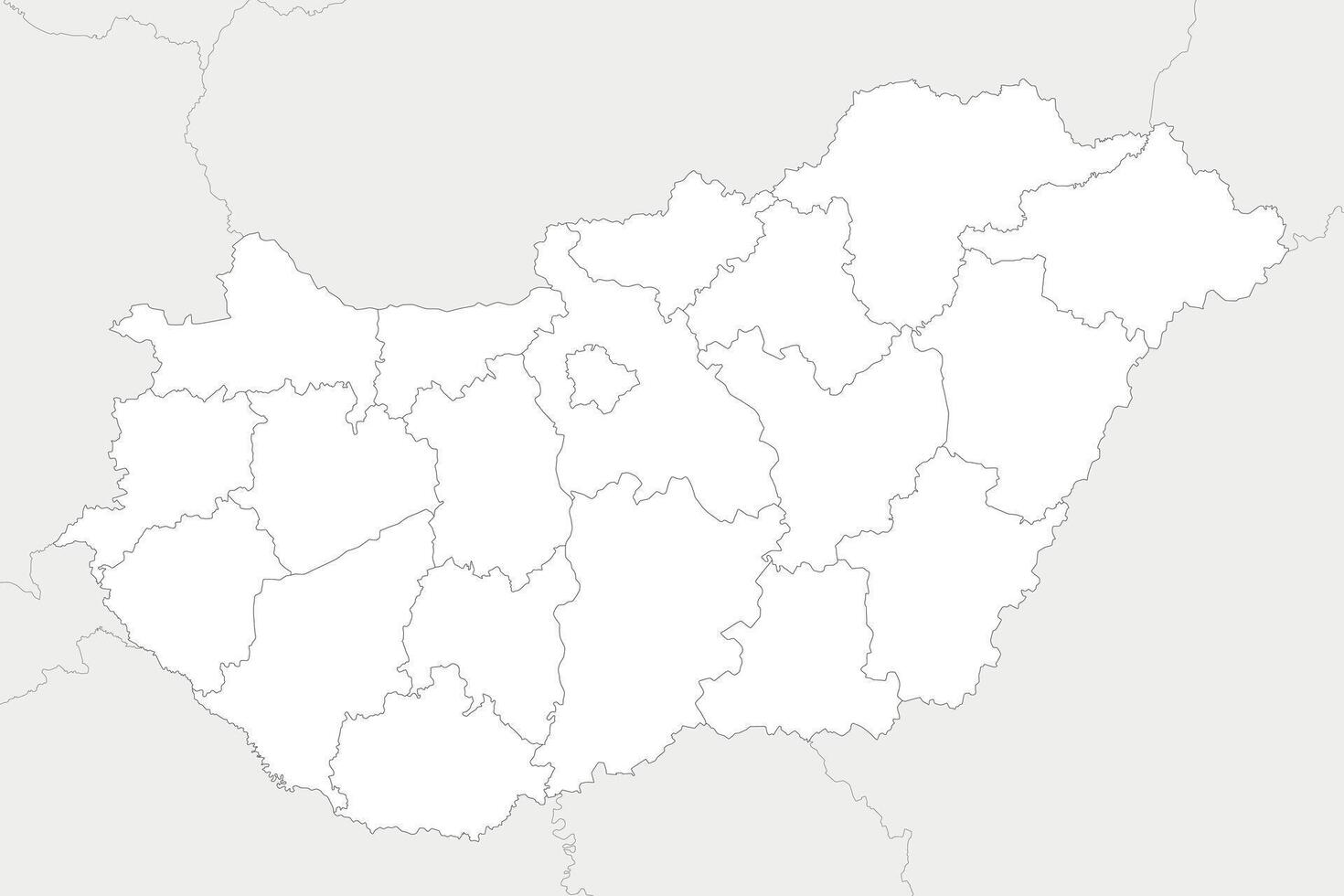 Regional Blank Map Of Hungary With Counties And Administrative Regional Blank Map Of Hungary With Counties And Administrative Divisions And Neighbouring Countries And Territories Editable And Clearly Labeled Layers Vector 