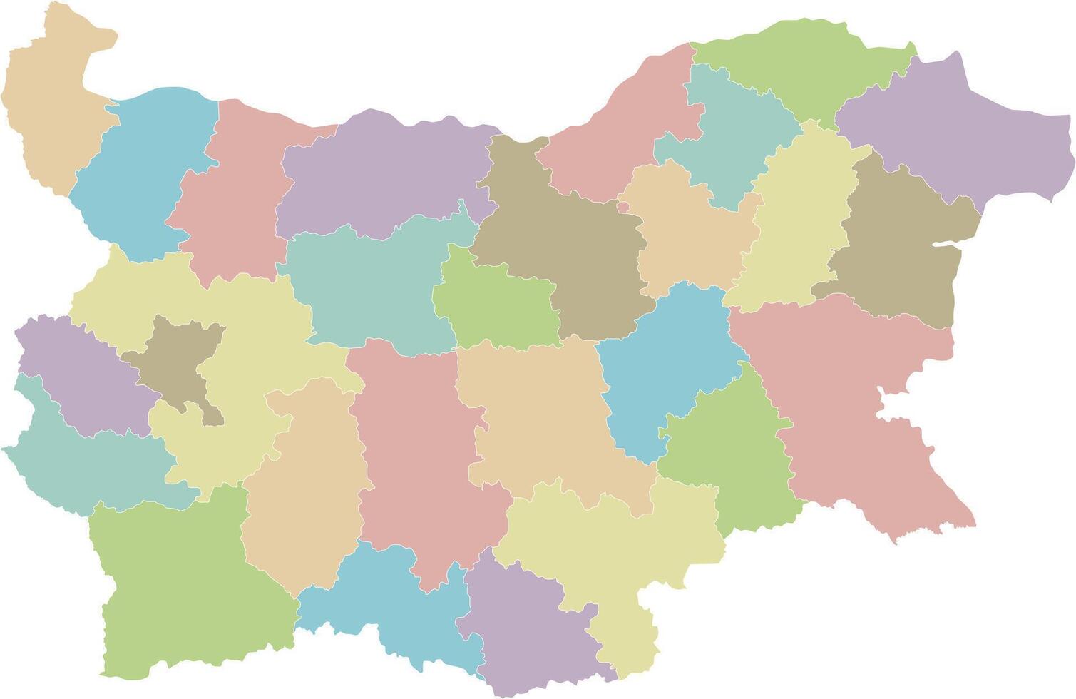 regional blank map of Bulgaria with provinces or territories and administrative divisions. Editable and clearly labeled layers. vector