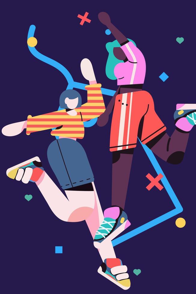 Minimal illustration of Girls in stylish clothes fashion and style vector