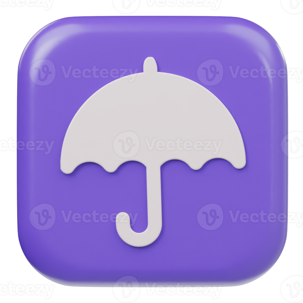 Umbrella icon 3d render png