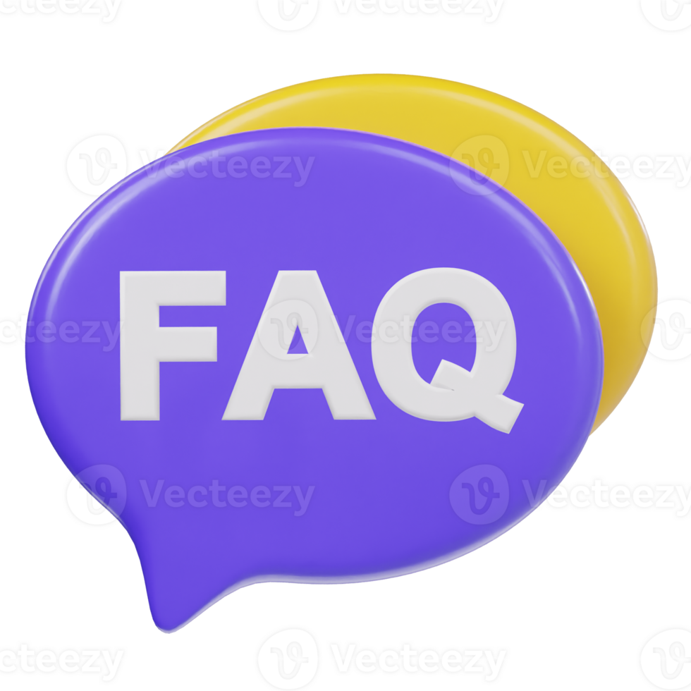 Faq icon 3d render illustration png