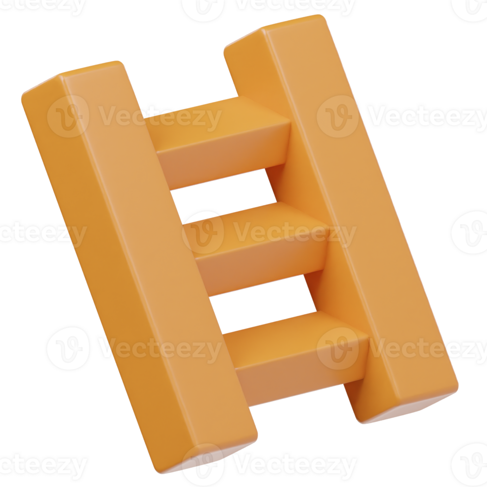 3d ladder icon render illustration png