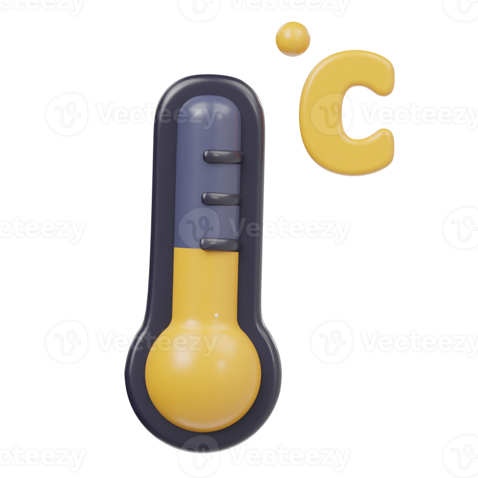 3d tempareture icon render illustration png